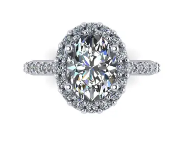 Pav Oval Wedding Ring  3D print model