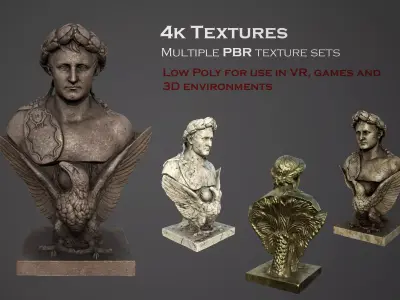 Napoleon Bonaparte bust  Low-poly 3D model