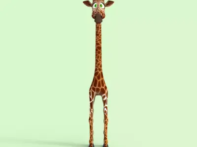 Cartoon Giraffe Rigged 3D model