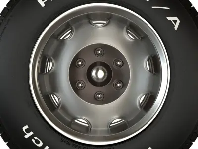 American 1971 Classic Rim and classic bf goodrich tire 3D model