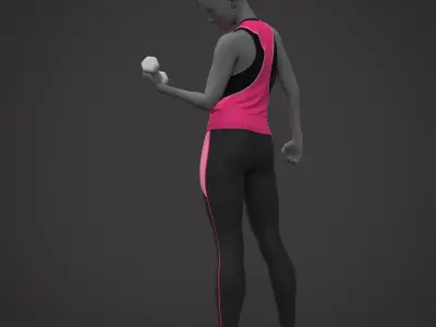 Female Sports Outfit Low-poly 3D model