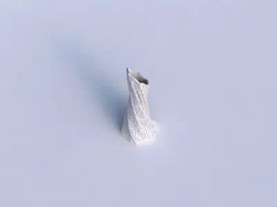 Vase twisted squeezed and bent hexagon with fine mosaic plates 3D print model