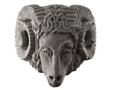 Medieval Sculpture Ram Head 3D model