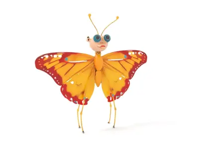 Whimsical Butterfly model pack Low-poly 3D model