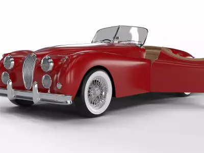 Jaguar XK140 1954 HQ interior 3D model