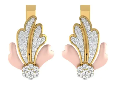 Solitaire Women Drop Earring 3dm STL OBJ FBX Render Details 3D print model get