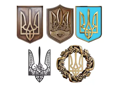 Emblem of Ukraine 3D model