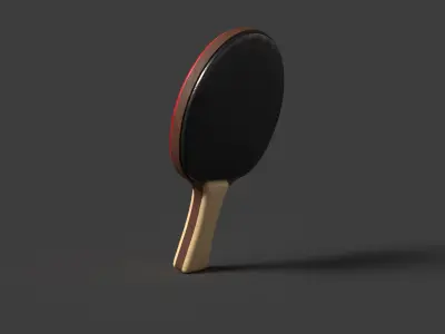 Chinese table tennis racket   Low-poly 3D model