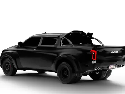 car 4x4 pickup truck 4 doors 3D model