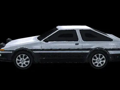 PS1 - Retro Toyota AE86 Low-poly 3D model