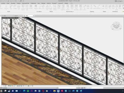 Classic Railing Revit Family type 011 3D model