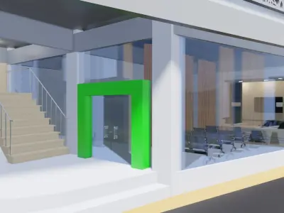 office and little mosque 3D model