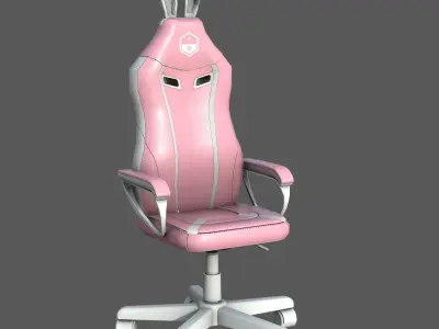 Pink Bunny Gaming Chair Low-poly 3D model