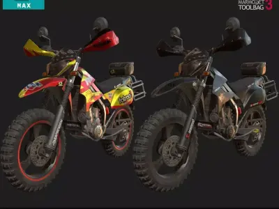Kawasaki KLX250 Low-poly 3D model