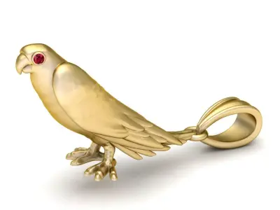 gold bird pendant 3D printable model   3D print model