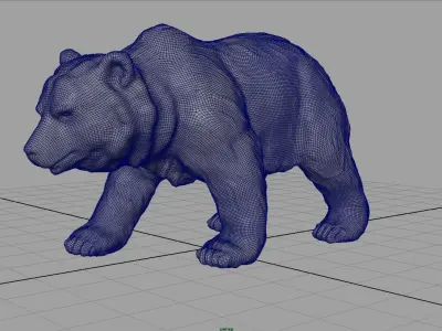 GRIZZLY BEAR Low-poly 3D model
