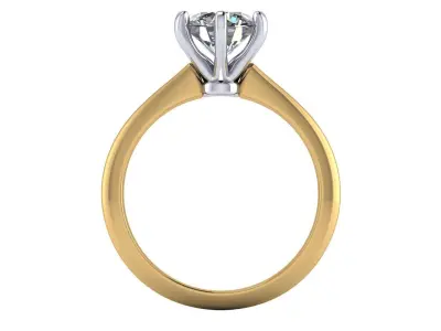 Solitaire Women Diamond Engagement Ring R7 3D print model