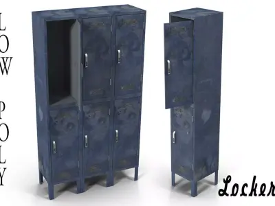 Lockers metal locker Low-poly 3D model