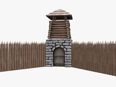 Fort NorthAmerica Low-poly 3D model