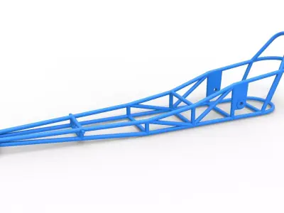Frame of old school Front engine dragster Scale 1 to 25 3D print model