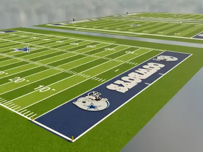 American Football Field Low-poly 3D model