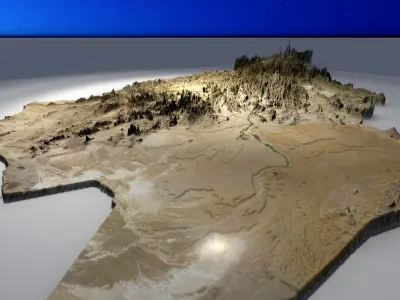 Afghanistan   3D Topography model Free 3D model