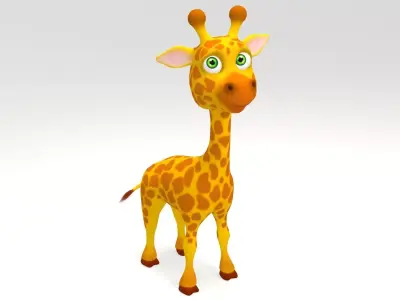 cartoon giraffe Low-poly 3D model get