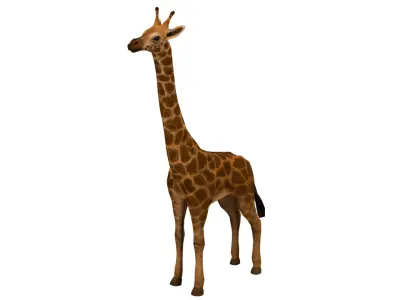 giraffe  rig  high-poly  textured 3D model