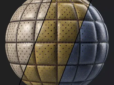 Leather Materials 40- Stitched Leather By Dot Metal - Seamless Texture