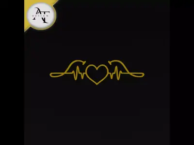 Heartbeat Symbol - 2D Art Free 3D print model