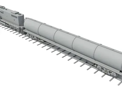Detailed Tanker Train 2 3D model