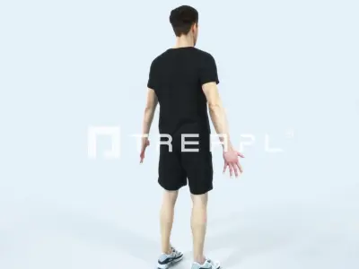 Virtue B Animated Rigged Sports Man Low-poly 3D model