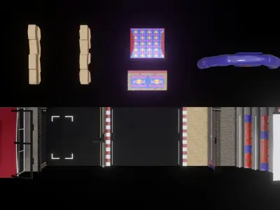 Asset Generic Race Track Red Bull Low-poly 3D model