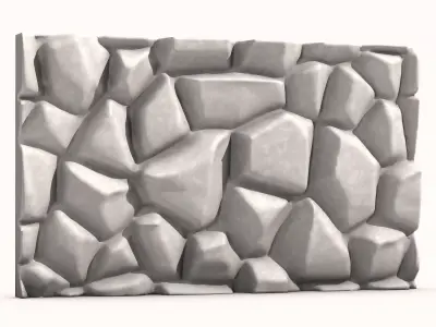 Weathered Slate Wall Facade 3D model