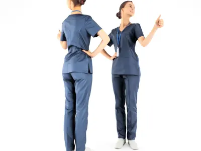 Surgical nurse 42 Low-poly 3D model