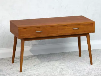 Mid Century Modern Desk Free low-poly 3D model