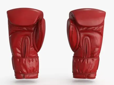 Boxing Glove Red Low-poly 3D model