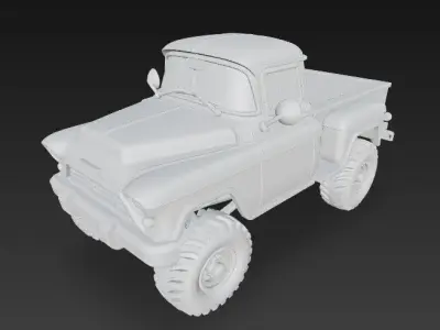 Classic Mechanical Pickup Truck 3D print model