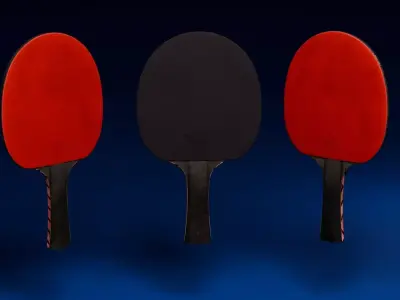 Ping Pong Racket Low-poly 3D model