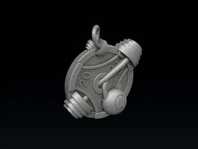 Gym Barbell Pendant 3D print model