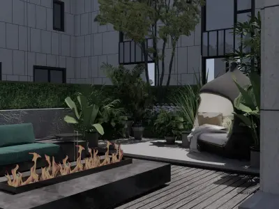 Modern style garden 3D model
