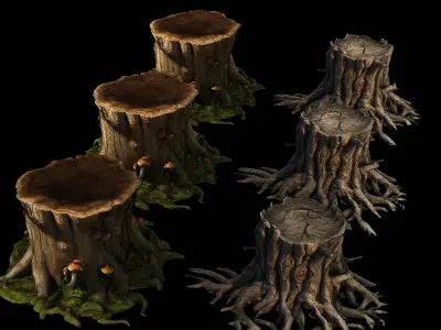 Tree Stump - free sample pack Free low-poly 3D model