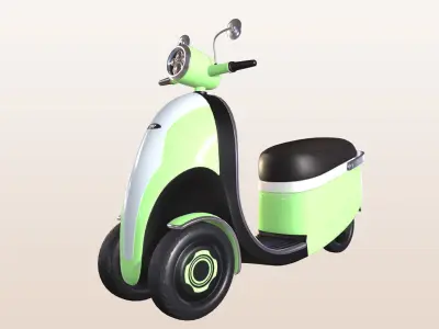 Electric scooter Low-poly 3D model by lemberovairina