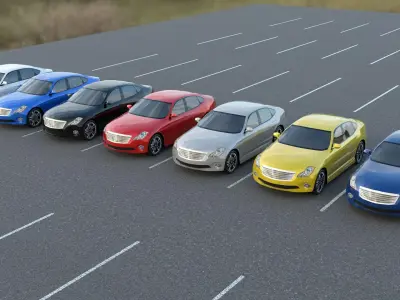 R3DP ASIAN CARS LOW-POLY PBR - Infinity M45 Low-poly 3D model