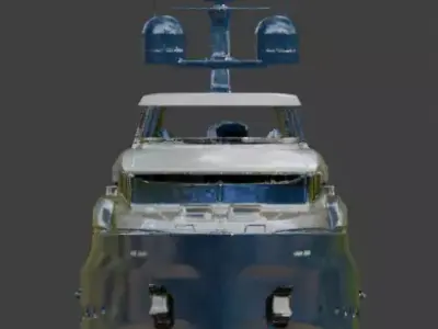 Luxury Ocean Blue Sport Yacht 3D Model 3D model