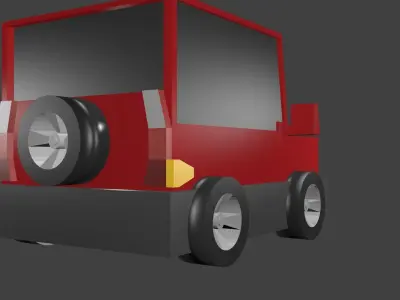 Red car low poly Low-poly 3D model