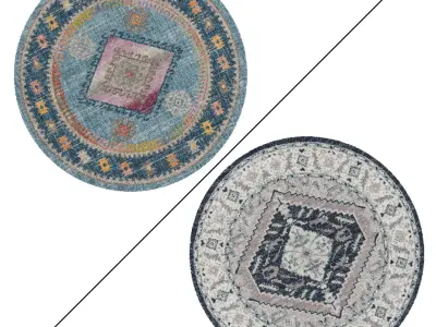 Round Rug Set 166 3D model