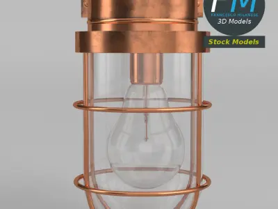 Wall mounted bulkhead lamp 3D model