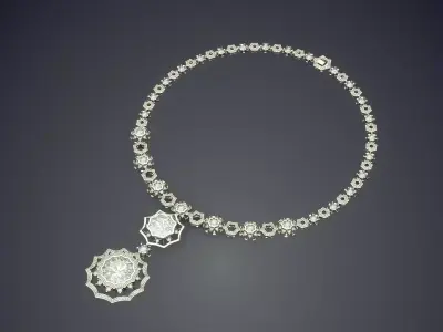 Luxury Necklace With Two Diamonds CAD 3004 3D print model