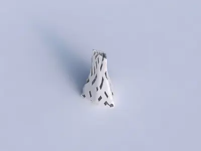 Vase grounded tilted triangle with cuts 3D print model